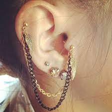 Ear Piercing Cool Ear Piercings Piercing Jewelry Chain Earrings