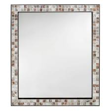 Unbranded Briscoe 28 In W X 33 In L Wall Mirror In Espresso Marble Tile Frame 0416810820 The Home Depot Mirror Wall Bathroom Mirror Frame Tile Mirror Frame