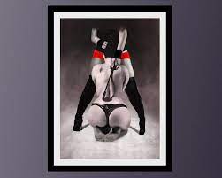 Lesbian kinky erotic BDSM wall art print. Latex spanking subdom | eBay
