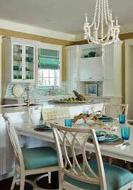 beach house kitchen with turquoise