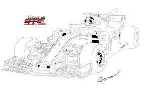 Kleurplaat van een super vette auto! F1 Seizoen 2018 Deel 2 Sport Got