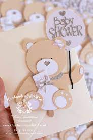 Teddy Bear Invitation Baby Shower Invitation Handmade Teddy Bear Invitation Chic Invitations Cricut Baby Shower Invitations Handmade Baby Shower Invitations Baby Shower Invitations