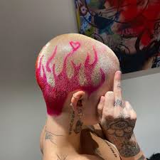 Most people get tramlines done by barbers or hairstylists, who are especially skilled at creating them. Manifest On Instagram No Stencil Required Modern Barbie Is Back Shaved Hair Designs Shaved Head Designs Flame Hair