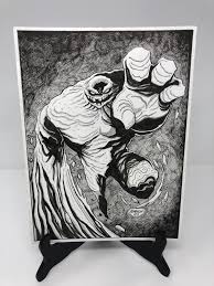 Then draw a long, slightly curved vertical line under the fist for the left side of the cape. Clayface Drawing I Did In Pen And Ink Batman