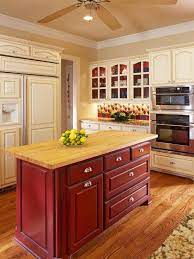 Red Kitchen Backsplash Design Ideas Pictures Remodel And Decor Barn Red Kitchen Red Kitchen Cabinets Red Kitchen Island
