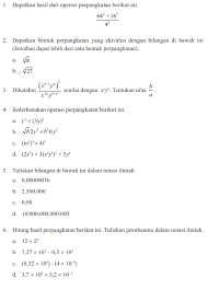 Merasionalkan penyebut pecahan bentuk akar. Latihan Soal Perpangkatan Dan Bentuk Akar Matematika Smp