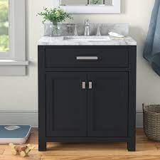 A simple white vessel sink set on a rustic table creates balance between old and new Very Small Sink Vanity Wayfair