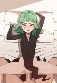angelyeah, tatsumaki, one-punch man, animated, animated gif, highres,  looping animation, 1boy, 1girl, bed, bed sheet, bikini, black dress,  breasts, dress, green eyes, green hair, hetero, missionary, panties, penis,  petite, pillow, pussy, sex,