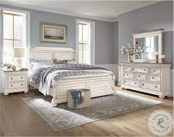 Farmhouse Reimagined Antique White Panel Bedroom Set In 2021 White Panel Bedroom Set King Bedroom Sets Bedroom Sets Queen