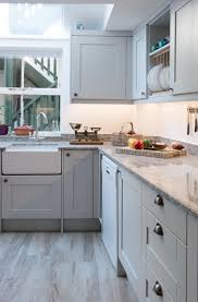 light grey shaker style u shape fitted