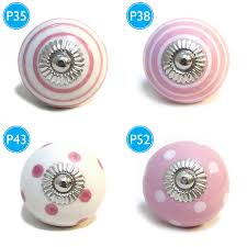 pink cupboard door knobs by pushka home