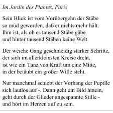 Rainer Maria Rilke Im Jardin Des Plantes Worter Gedichte Der Panther