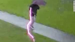 The child, who has not been identified, was taken to a hospital but died later. Watch Moment Lightning Nearly Strikes Man S Umbrella Cnn Video