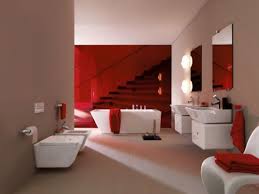 Black and white split bathroom. 44 Cool And Bold Red Bathroom Design Ideas Digsdigs
