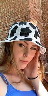Cow wearing a bucket hat. Cow Bucket Hat Outfits With Hats Custom Bucket Hats Hats
