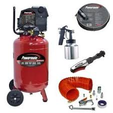 Powermate 10 Gal Portable Vertical Air Compressor With Accessories Vlp1581019 Kit The Home Depot Vertical Air Compressor Air Compressor Compressor