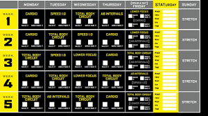 T25 Alpha Calendar Workout Cardio Total Body