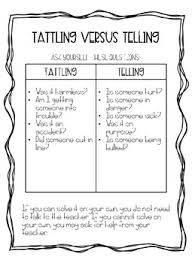 Tattling Vs Telling By Amy C Hearne Teachers Pay Teachers