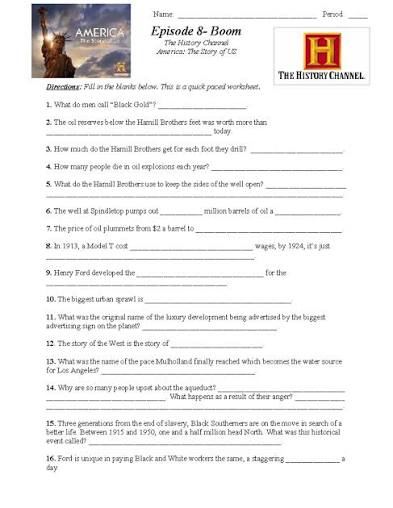 America: The Story of Us - Boom Episode Worksheet (History Channel) -  Studocu