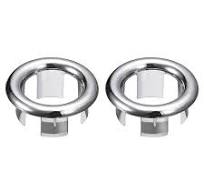 2Pack 24mm Sink Trim Overflow Cover Ring Hole Insert in Round Caps, Silver