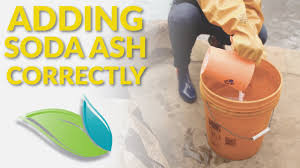 For best results, dilute soda ash as much as possible with water. How To Add Soda Ash Or Sodium Bicarb To A Swimming Pool