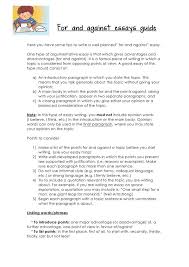 For And Against Essays Guide Argumentative Essay Good Essay Essay Writing