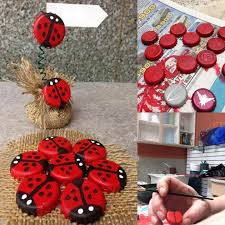 Marienkafer Aus Kronkorken Kreativ Basteln Mit Kronkorken Bastelarbeiten