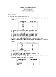 Soal Matematika Kelas 6 Sd Semester I Ulangan Bab 4 Mengolah Data I