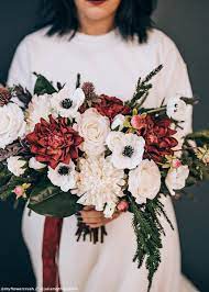 Sale Silk Garden Dahlia In Burgundy Winter Wedding Bouquet Rustic Wedding Flowers Fall Wedding Flowers