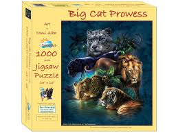 Something a little different for cat shaped jigsaw puzzles. Jigsaw Puzzle Big Cat Prowess 1000 Pc By Sunsout