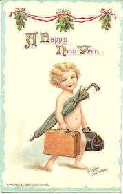 Happy New Year Vintage Artist Frances Brundage Post Card Published By Sam Gabriel Card 302 Vintage Happy New Year New Year Postcard New Year Greetings
