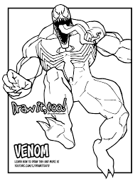 A boy coloring page tags : How To Draw Venom Classic Comic Version Drawing Tutorial Draw It Too
