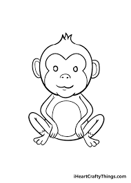 We'll draw out lines for it's arms, legs and tail as well as do a cross section on the head. Monkey Drawing How To Draw A Monkey Step By Step