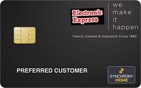 This is issued by a bank exclusively for this store. Synchrony Financing Electronic Express