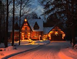 Night Lights For The Holidays Content In A Cottage My Ideal Home Cabins In The Woods Log Homes