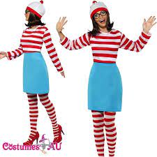 Ladies Wheres Wally Costume 80s Wenda Womens Cartoon Where's Wally Fancy  Dress | eBay