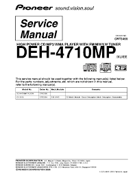 Avh p1400dvd pioneer wiring diagram color coded for manuals manualslib p4000dvd installation manual p2400bt please help me a p1400 wireing x1500dvd harness p3100dvd. Pioneer Avh P3400bh P2400bt 2450bt 2490bt Service Manual Download Schematics Eeprom Repair Info For Electronics Experts