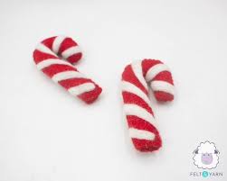 Wool Felt Christmas Candy Cane 25 Pcs Ornament Felted Festive Etsy In 2021 Christmas Candy Cane Felt Christmas Felt Ornaments