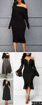 Brighten Your Wardrobe With These Black Dresses From Rotita A Unique Design Add To The Standout Style Of This Affordable Shop Black Dresses Clothes Black Dress