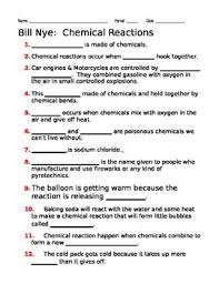 Ever clean your kitchen with something other than water? Bill Nye Chemical Reactions Guide Sheet By Jjms Tpt