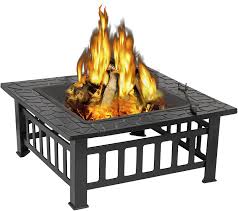 While portable propane fire pits are one of the safest campfire replacement options, be sure that you have a. Amazon Com Zeny 32 Outdoor Fire Pits Bbq Square Firepit Table Backyard Patio Garden Fire Bowl Stove Wood Burning Firepit Fireplace With Spark Screen Cover Poker Fire Pit Cover Grill For Campfire