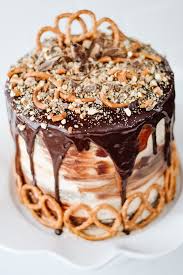 Chocolate Peanut Butter Drip Cake Breakfast At Kellie S Recipe In 2020 Chocolate Caramel Pretzels Salted Chocolate Yummy Sweets