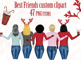 Girl Best Friend Clipart Christmas Clipartholiday Etsy Friends Clipart Clip Art Christmas Clipart