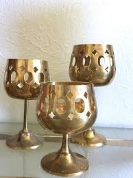 If all goes well, the glasses should be clean of all wax. Brass Tealight Holders Set Of 3 Brass Cutout Candle Holder Trio Vintage Brass Footed Candle Holder Set Mid Century Candle Holders Mid Century Candle Holders Candle Holders Candle Holder Set