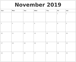 Free Blank November Calendar 2019 Printable Template Pdf Word Excel Page Calendar Printables Calendar 2019 Template November Calendar
