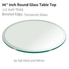 36 Inch Round Glass Table Top 1 2 Thick Tempered Beveled Edge By Fab Glass And Mirror You Can Find Glass Top Table Round Glass Table Top Round Glass Table