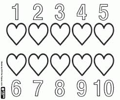 Love and hearts coloring pages. Learning To Count Coloring Pages Printable Games