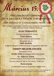 Nemzeti Unnep Marcius 15 Gyomaendrod Com