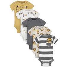 Gerber Baby Boy Short Sleeve Bodysuits 5 Pack Newborn 24 Months Walmart Com