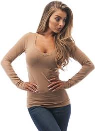Shop the top 25 most popular 1 at the best prices! Hollywood Star Fashion Womens Long Sleeve V Neck Top Large Camel At Amazon Women S Clothing Store